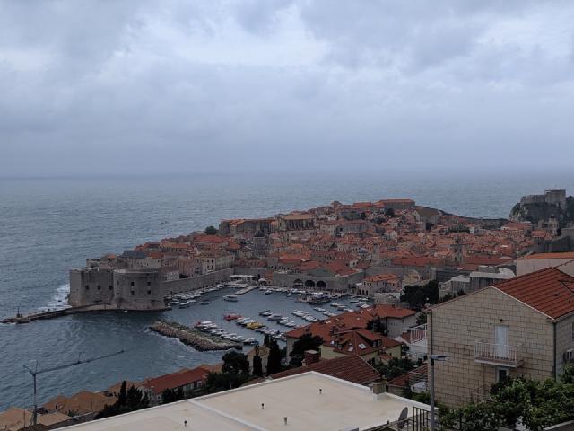 View from up the mountain on Dubrovnik