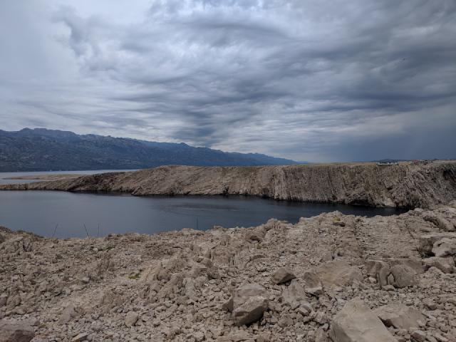 View from Pag to the mainland, right at the crossing