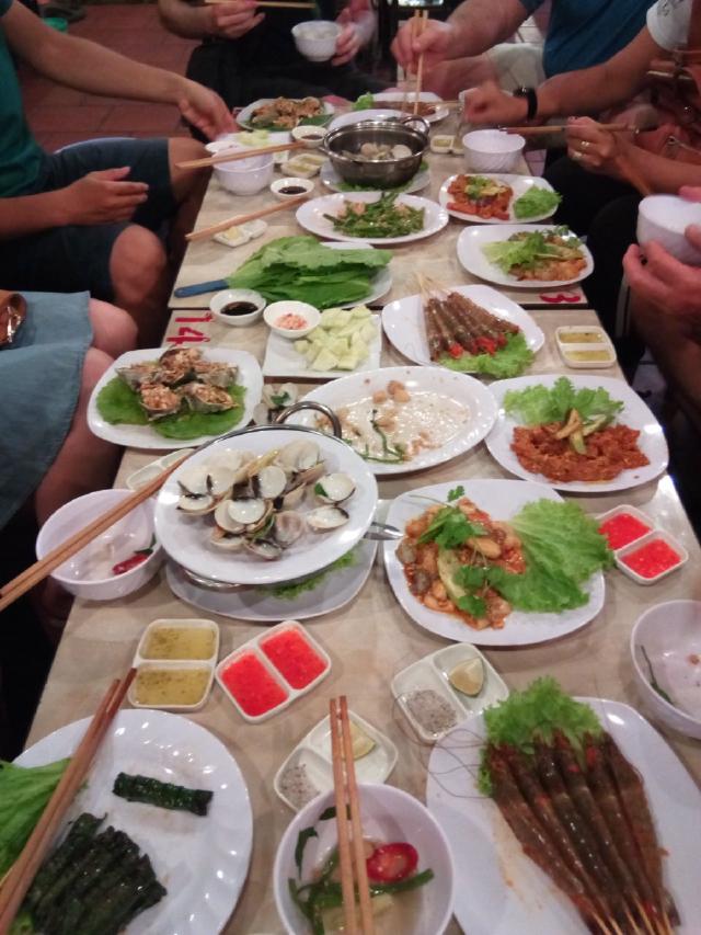 Vietnamese BBQ featuring venison, octopus, antelope, beef, shrimps and vegetables