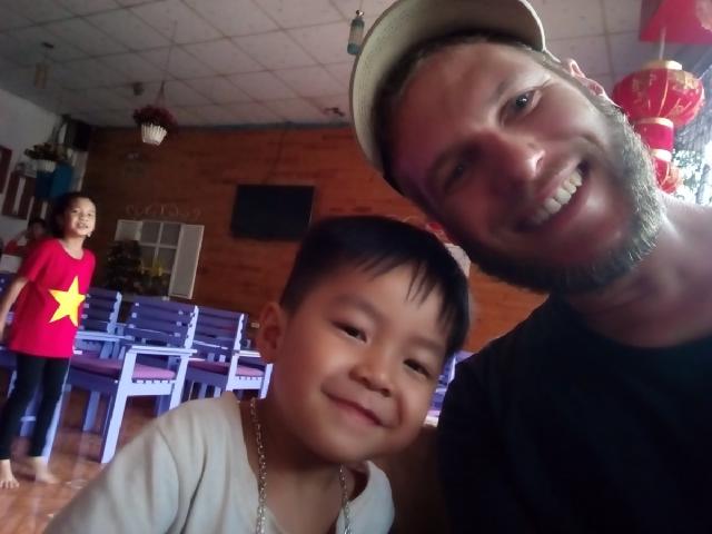 3 year old son of the restaurant owner