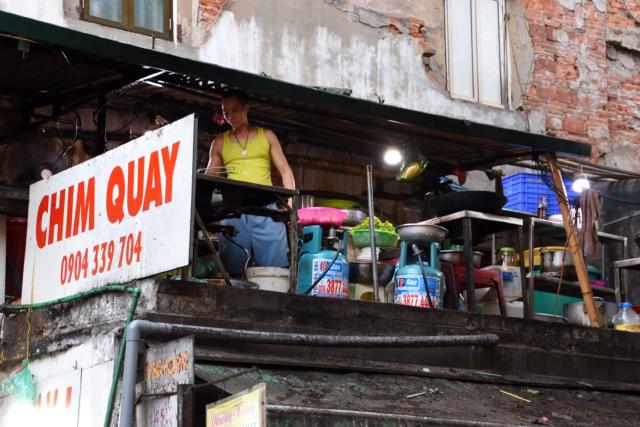 Elevated street food (kitchen is on a balcony)