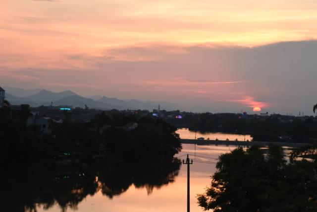 Sunset on the rooftop bar