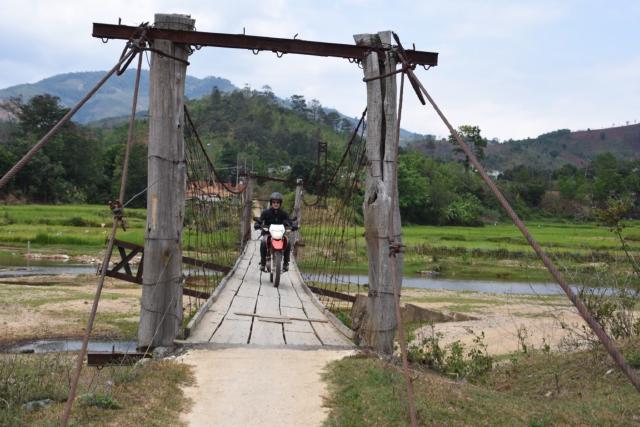Ste driving on the narrow bridge
